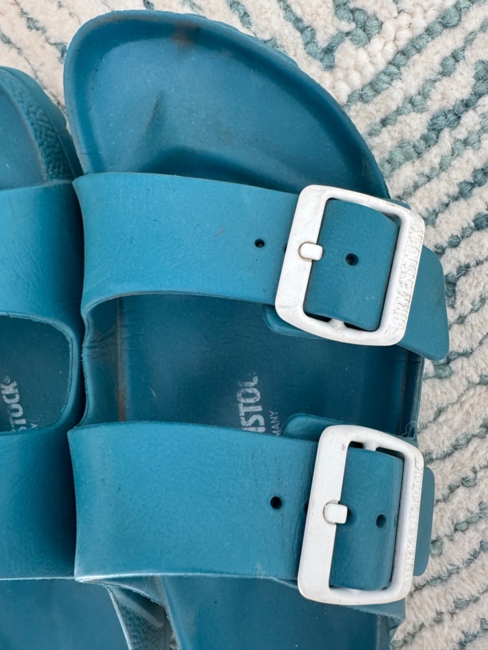 Birkenstock Arizona Turquoise EVA Regular Width Size 38 - Picture 5 of 6